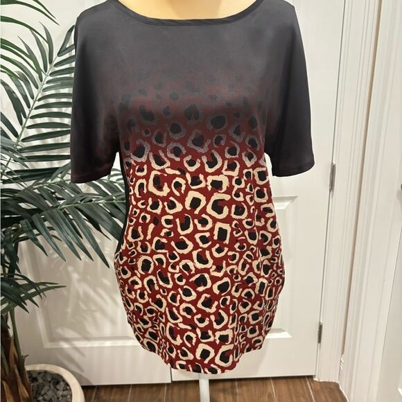 Gucci silk red black leopard t shirt size M - Picture 1 of 8